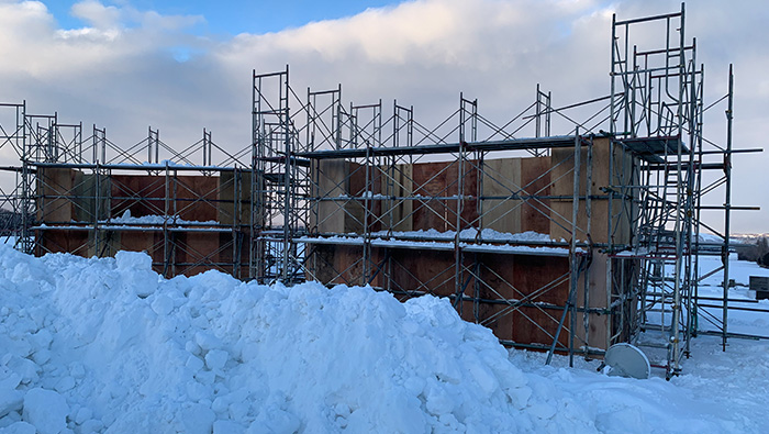 Mound of packed snow