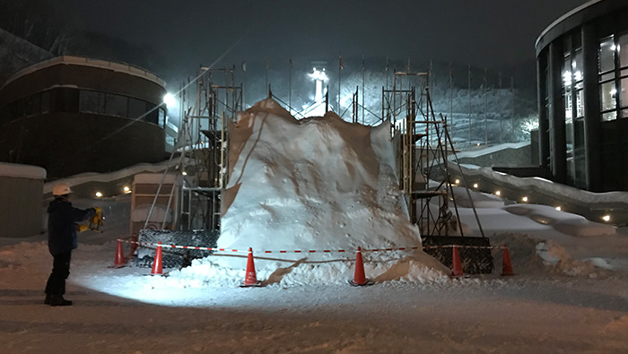 Mound of packed snow