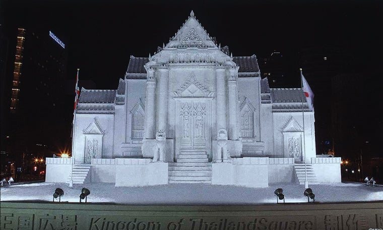 ワット・ベンチャマボピット（大理石寺院） 実際の大雪像